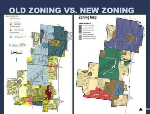 The map formed an initial basis for determining Land Use areas and the development of new zoning districts.