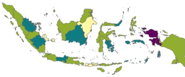 94,74 Papua: 78,5 1 Indicator Disaggregation 90-100 85-90 0-85 1