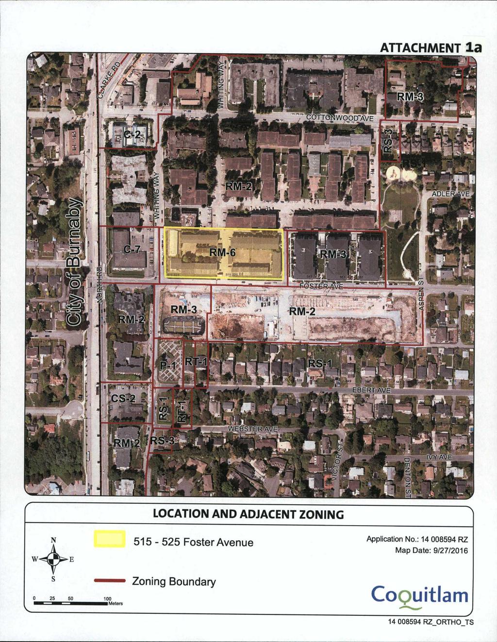 ATTACHMENT la LOCATION AND ADJACENT ZONING N 515-525 Foster Avenue Application No.