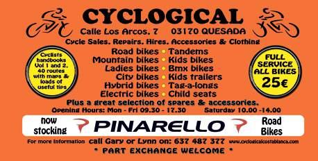 36 The CBPG Magazine 16th February - 14th March 2018 Issue 16 The Costa Blanca Property & Business Guide CYCLOGICAL February 18 by Gary and Lynn from Cyclogical in Quesada CYCLOGICAL LADIES CYCLING