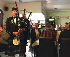 The evening s entertainment began with Paul Cameron (a Cyclogical cyclist) reciting the Selkirk Grace, followed by the piping in of the haggis by local Torrevieja piper, Donnie McDiarmid, and