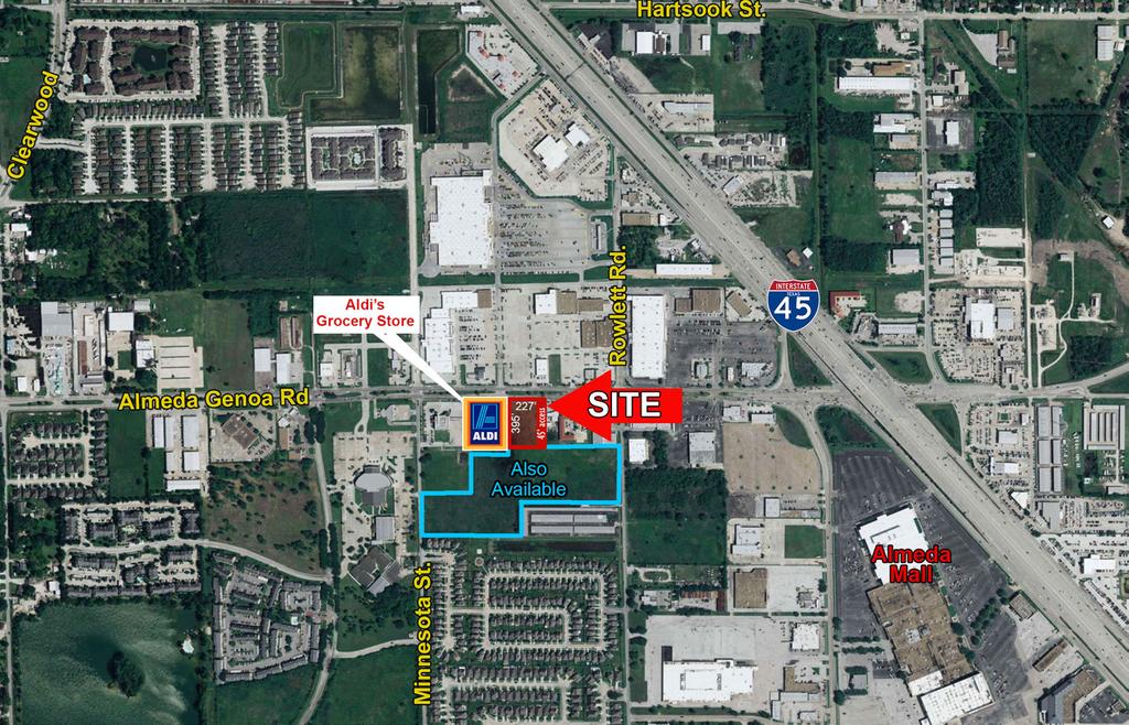 00 PER SQUARE FOOT OR $1,259,468 Frontages: 227 on Almeda Genoa, 395 deep According to the Houston Airport System Airspace Map, this property is in Hobby Airport Tier 1 and