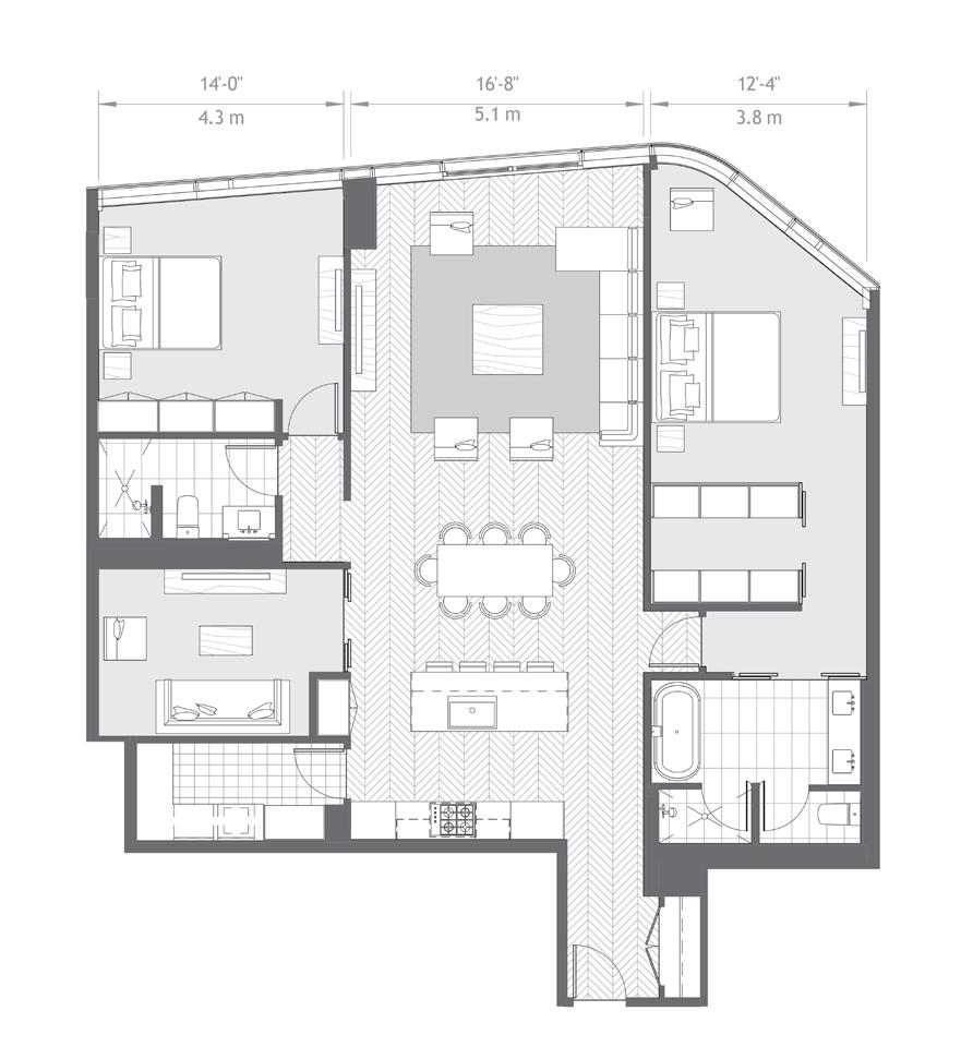 residence c stack a residence c stack b 2 bedrooms, 2 bathrooms, Den Interior: 1,704 Sq Ft /