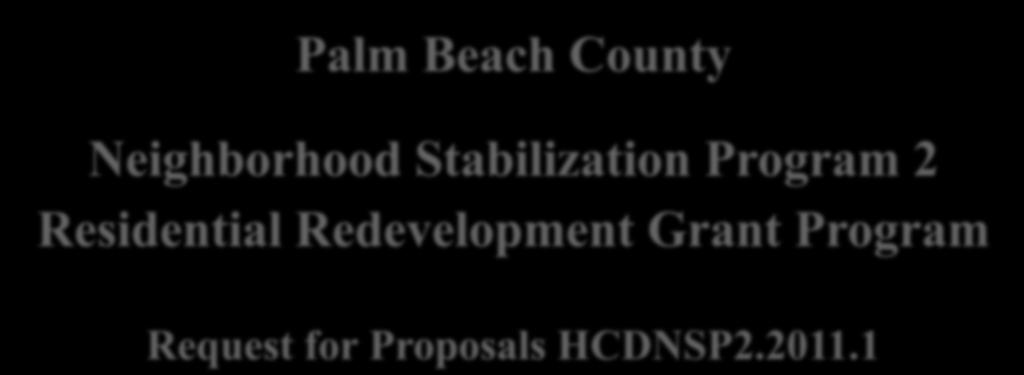 Redevelopment Grant Program Request for