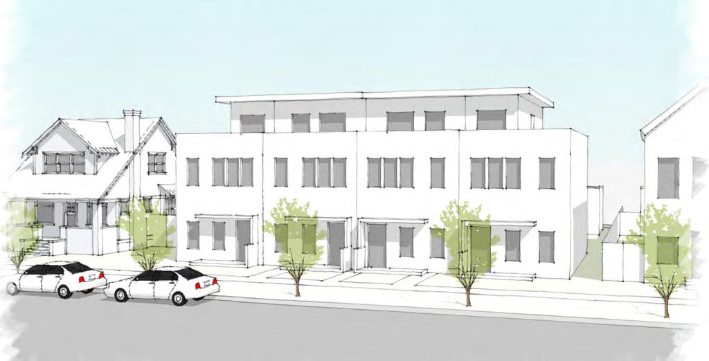proposed Row House Illustrative model showing potential outcome