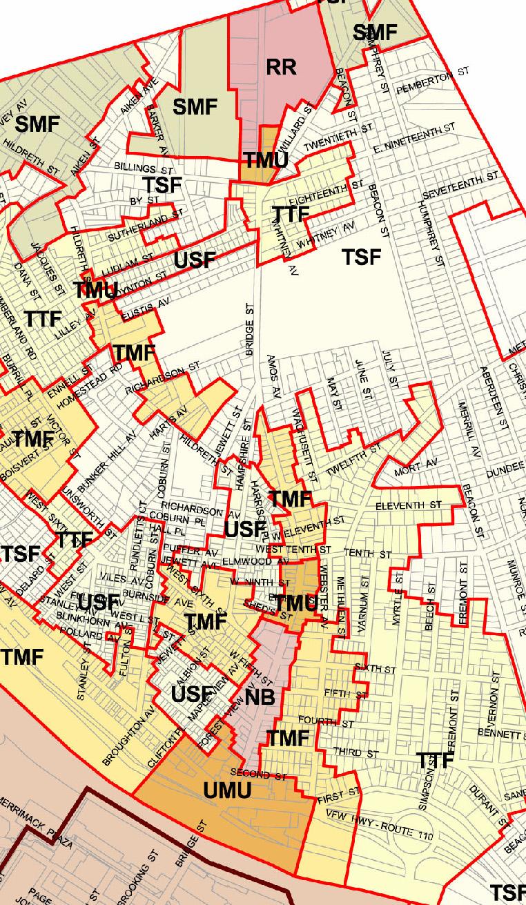 Centralville Zoning Districts TSF: Traditional Neighborhood Single Family TTF: Traditional Neighborhood Two Family TMF: Traditional Neighborhood Multi-Family SMF: Suburban Neighborhood Multi Family