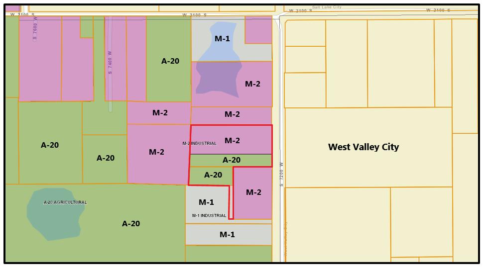 Request: Rezone from A-20 (Agricultural) to M-2 (Manufacturing) File #: 30361 ZONE CONSIDERATIONS Requirement Existing Zone (A-20) Proposed Zone (M-2) Height Except as otherwise provided by the term