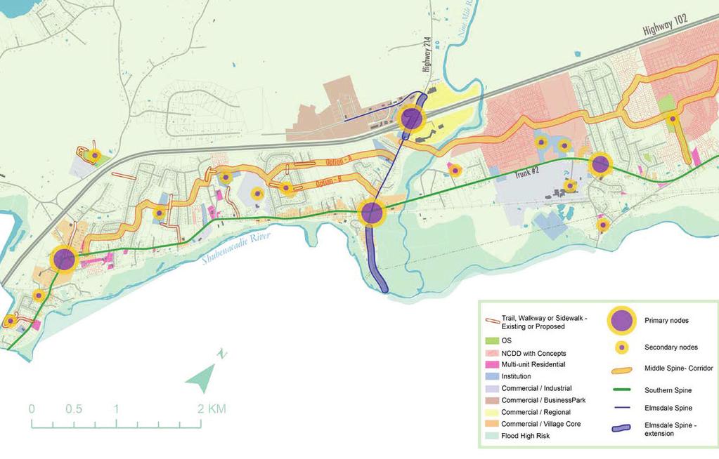 Permitted Typologies Prohibited Typologies Square Grid Radial or Modified Grid Oblong Grid Curvilinear Street Network Growth Management Areas - Active Transportation Spine East Hants has recognized