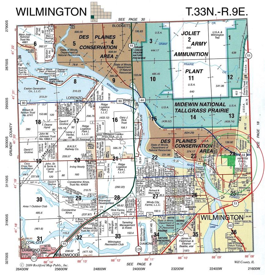 PLAT MAP OF 47 ACRES WILMINGTON TOWNSHIP, WILL COUNTY Plat Map reprinted with