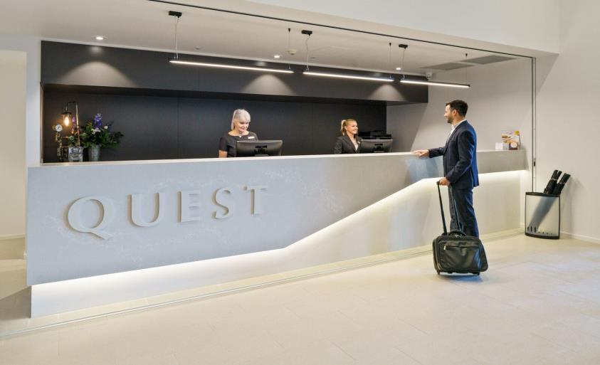 QUEST APARTMENT HOTELS Quest serviced apartment is your home or office away from home, complete with separate living, dining and sleeping areas, separate work stations and fully equipped kitchens and
