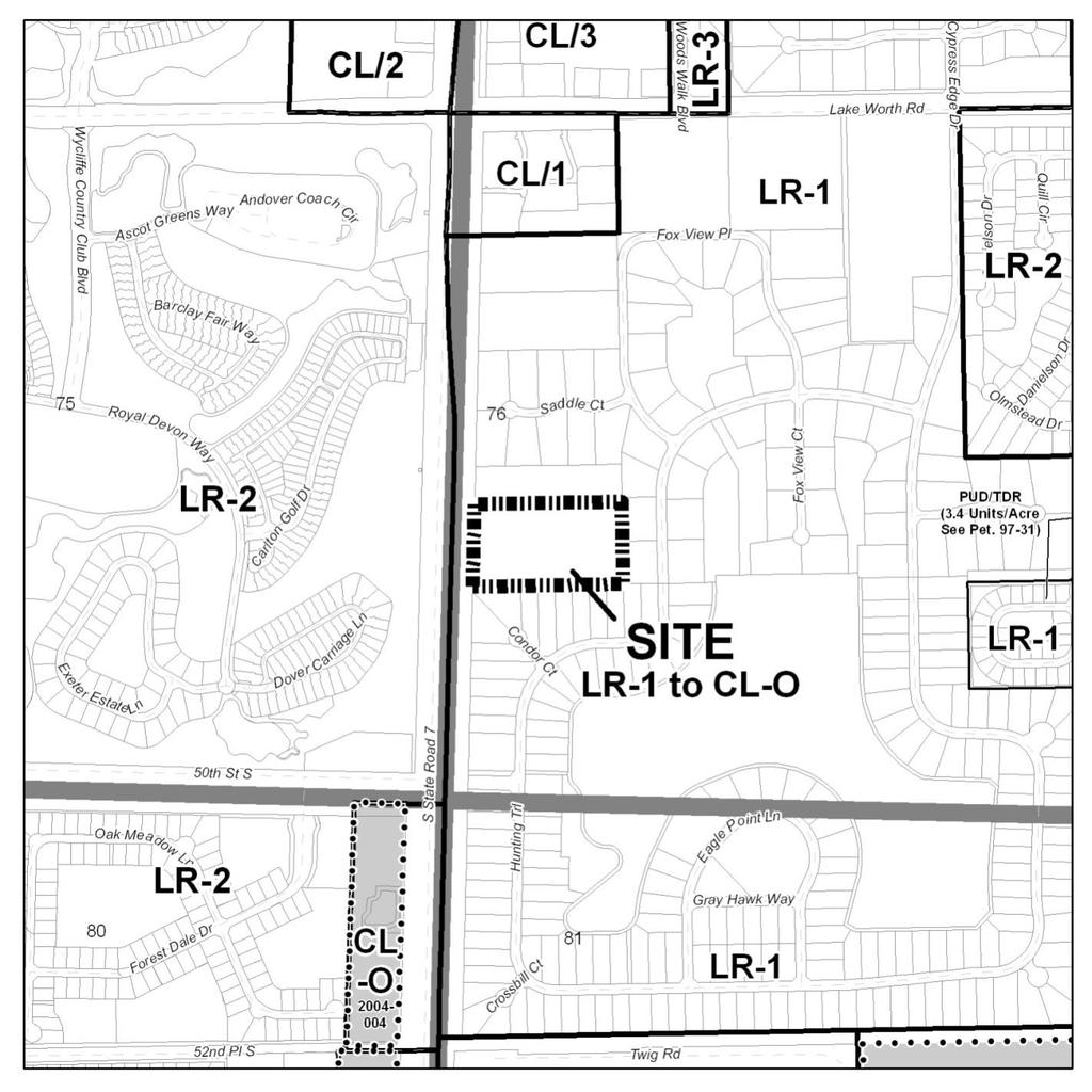 Future Land Use Map (Exhibit 1) Amendment No.: Legend Lakes Center (SCA 2010-017) FLUA Page No.: 76 Amendment: LR-1 to CL-O Property No.