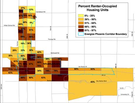 PERCENT RENTER OCCUPIED The percentage of residential properties that are rented was taken into account when allocating stratification zones to SES classes.