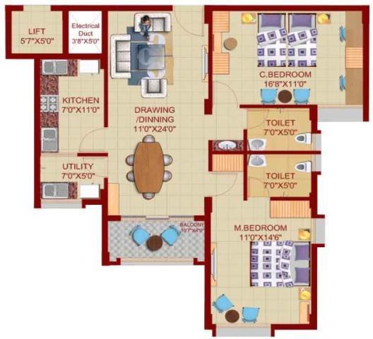 Typical Floor Plan Type : F Living Option :