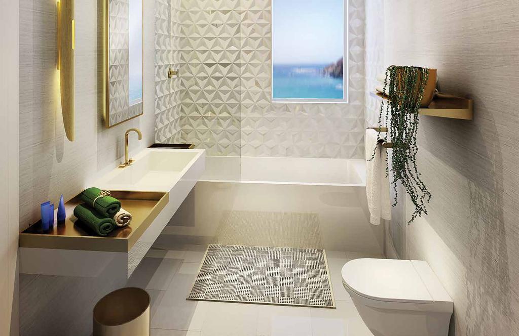 The practical and luxurious bathrooms combine the highest specification
