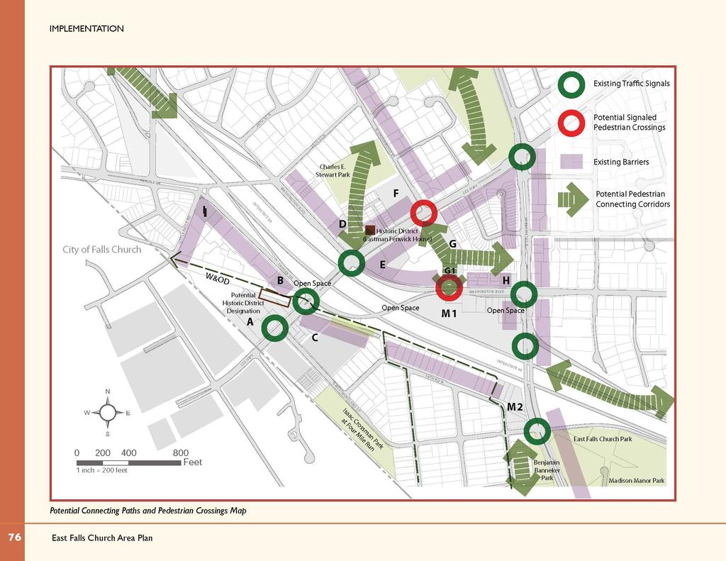 Potential Connecting Paths and Pedestrian Crossings Map (EFC Area Plan) The proposed redevelopment of will not generate the amount of pedestrian traffic that would warrant a protected crossing of Lee