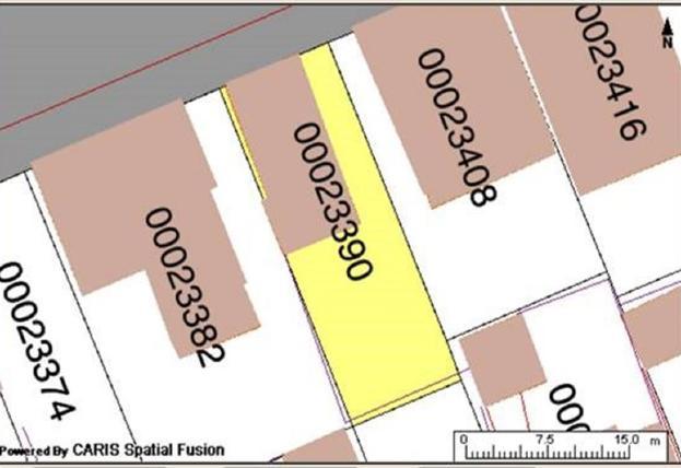 It has the following dimensions: Quinpool Road Frontage: 36' Eastern Boundary: 100' Western Boundary: 36' Southern Boundary: 100' C-2C (Minor Commercial Quinpool) Municipal water & sewer Paved