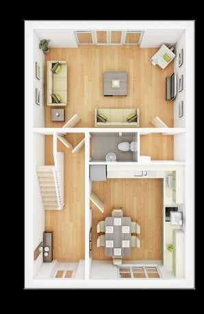 Monkford 4 bedroom living space Ground Floor Living Room 5.7m 3.68m 8'" 2'" Kitchen/Dining Area 4.3m 3.62m 4'" '" First Floor Bedroom 3.
