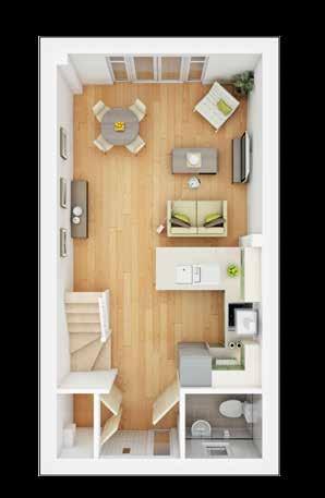 Belford 2 bedroom living space Ground Floor Living/Dining Area 3.8m 3.7m 3'" 2'2" Kitchen 3.m 2.8m '2" '2" First Floor Bedroom 3.