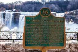 Commemorative plaque at Niagara Falls, giving recognition to Sir Casimir S. Gzowski.