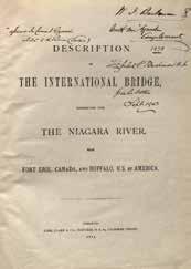 Front page of the Report of the International Bridge from Fort Erie to Buffalo, 1873. Gzowski, C. S.