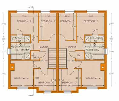 00m WC: 1.00m x 3.00m Bedroom (1): 2.20m x 3.45m Bedroom (2): 3.50m x 2.75m Bedroom (3): 2.80m x 2.75m Bedroom (4): 2.90m x 3.