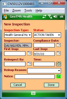 Step 8: Create a new inspection Housing Inspection Tap on Inspection tab Select