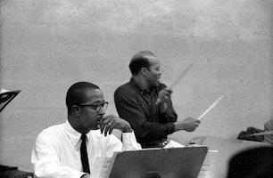 rehearsal, New York City, 1957 Photo 44: Thelonious Monk, Ahmed Abdul-Malik, and