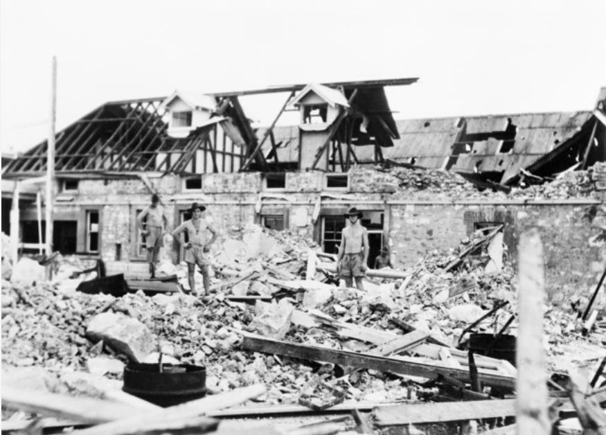 1942 bomb damage to the court house.