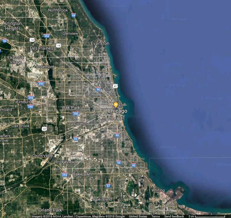 Figure 1: Chicago, Actual and Simulated (b) Simulated (a) Satellite Map