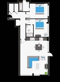 GROUND FLOOR TWO BEDROOM Kitchen/Living/Dining 6.38 x 5.