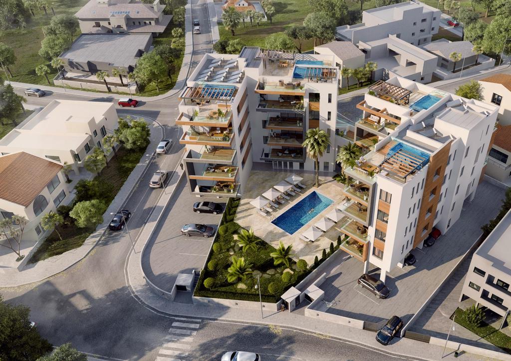 Columbia Closed type complex, just 25 apartments 1500 from sandy beaches and Dasoudi Eucalyptus Park Quiet and calm residential area, developed infrastructure, shops,