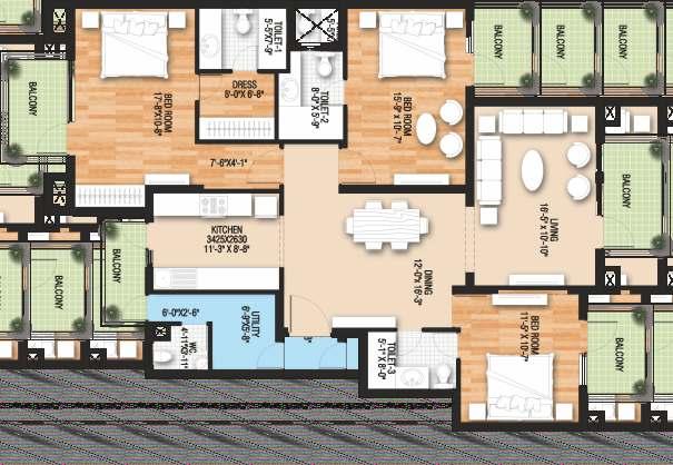 PLANS First Floor Saleable Area :2226 sq. ft.