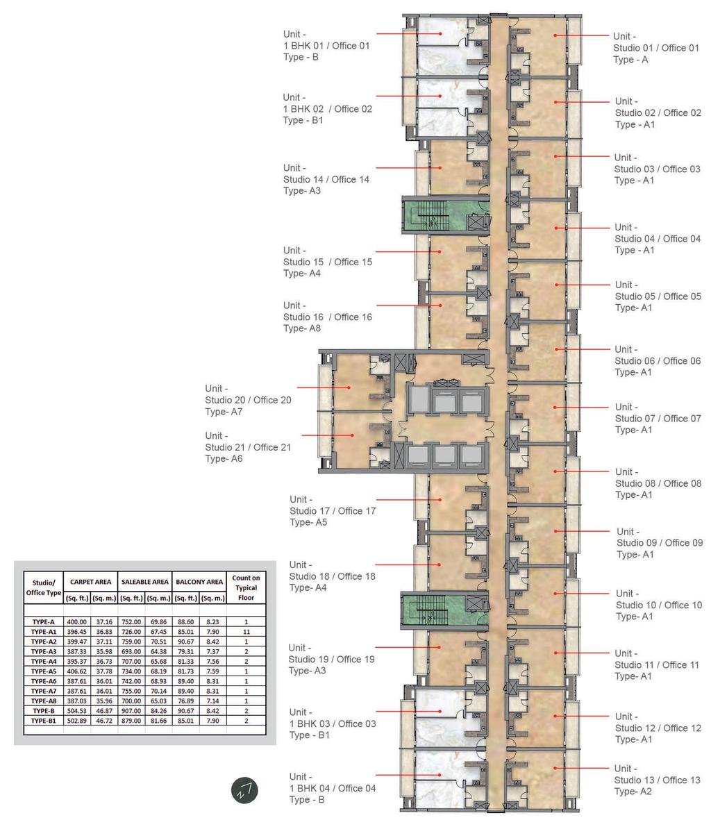 TYPICAL FLOOR PLAN- APARTMENT/ OFFICE FLOOR SUPER AREA * Subject to change. Disclaimer: sq.