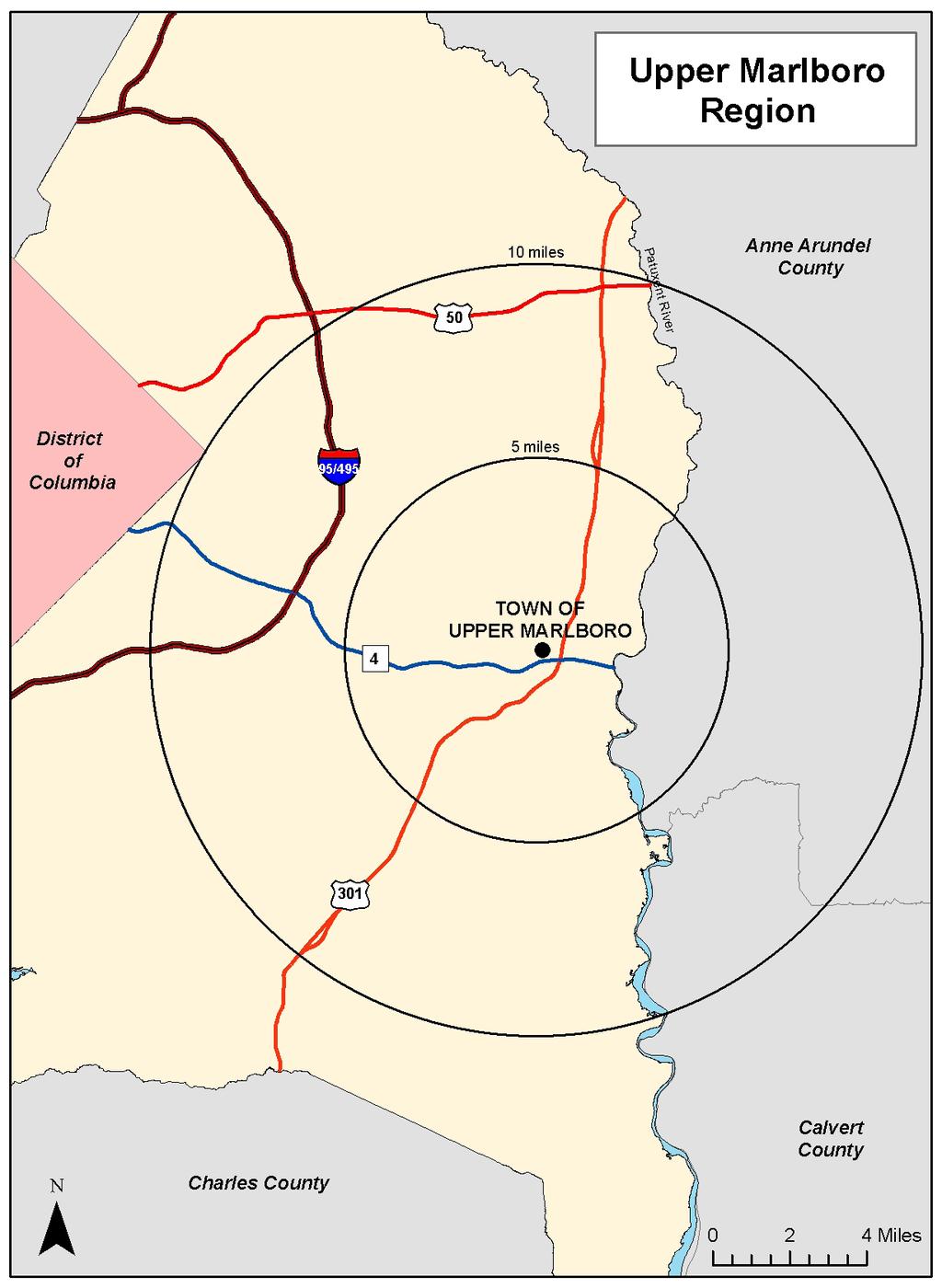 The Town of Upper Marlboro is located only 15 miles southeast of the District of Columbia, in the central portion of Prince George s County in the Subregion VI planning area.