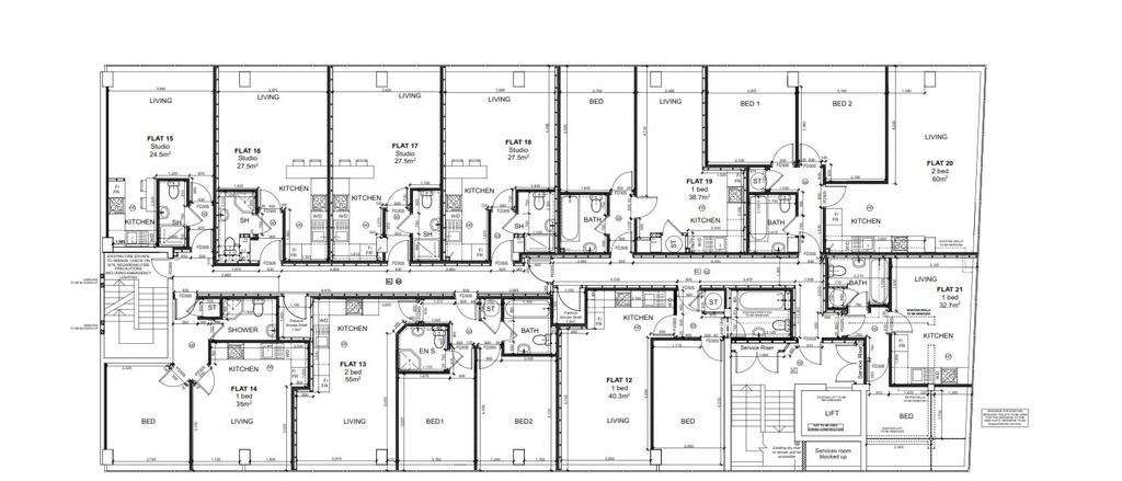 Typical layout of existing floorplan,