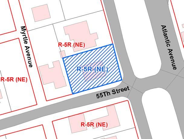 yard setback (north), instead of ten-feet as required for a proposed single family dwelling and porch (unit 201A); and to a 15-foot side yard adjacent to a street (55th street), instead of 20-feet as
