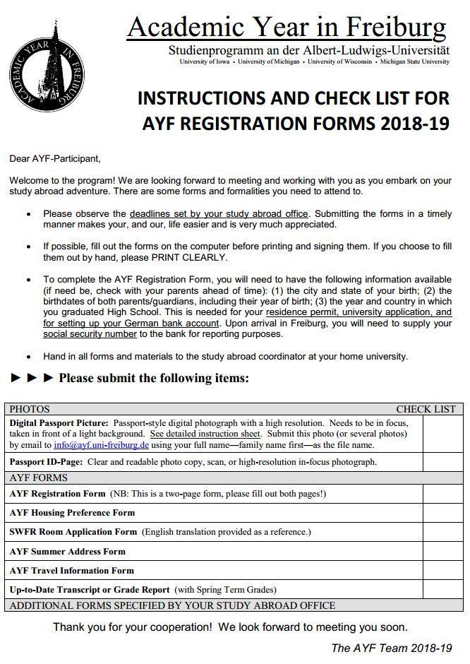 AYF Registration: Forms, etc.