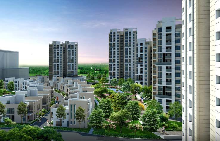 of saleable area 0.3 million sq. ft. to be launched in Phase I 1,2,3 BHK, Row Apartments, Bungalows etc. size ranging from 650 sq. ft. to 2,000 sq.