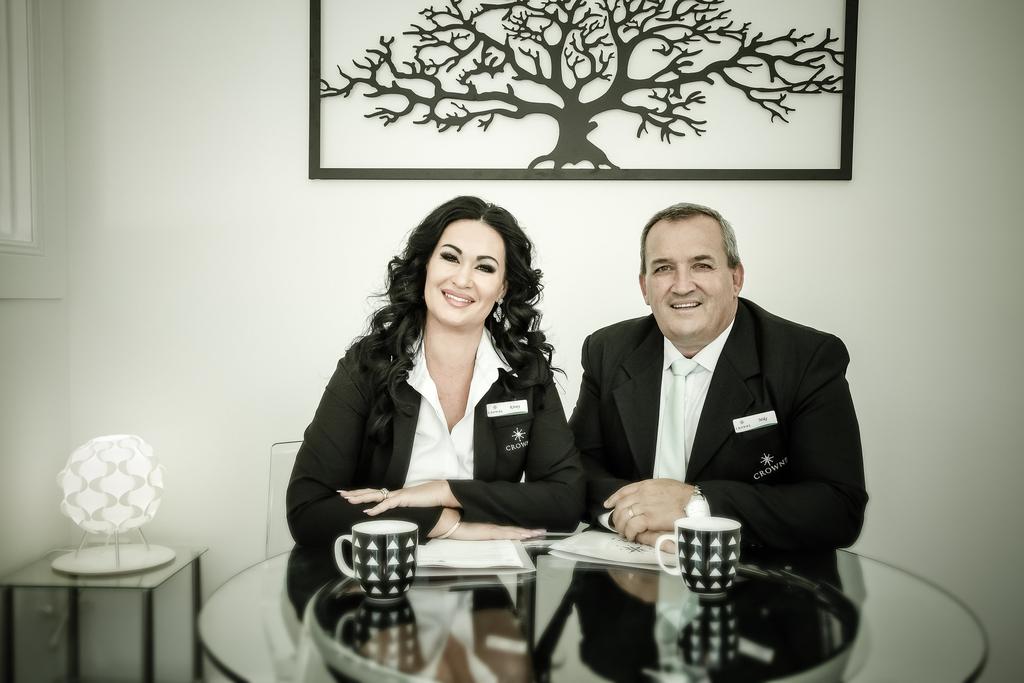 Kirsty Dutney Jones & Mike Jones The owners of Crowne Real Estate embody all of the qualities they expect in their employees integrity, reliability and commitment.