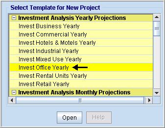 INSTRUCTIONS FOR ENTERING THE PROJECT INTO INVESTOR EXPRESS Getting started The first step is to open the Investor Pro Template Invest Office Yearly as follows: 1. Open Investor Pro. 2.