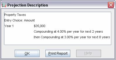 Time Period column: Select 3 Years 7. Continue Projection: Select the Cont. Proj. checkbox Row 2 8. Project Entry Using column: Select Annual Compounding 9.