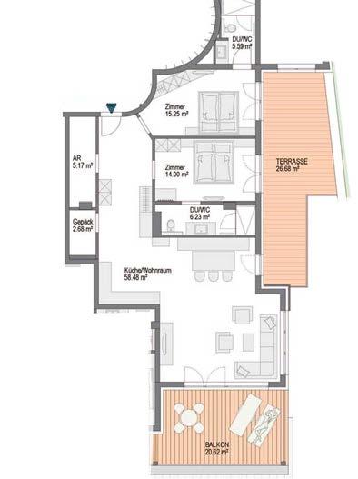 Apartment 13 Fourth Floor 2 bedrooms 127m 2