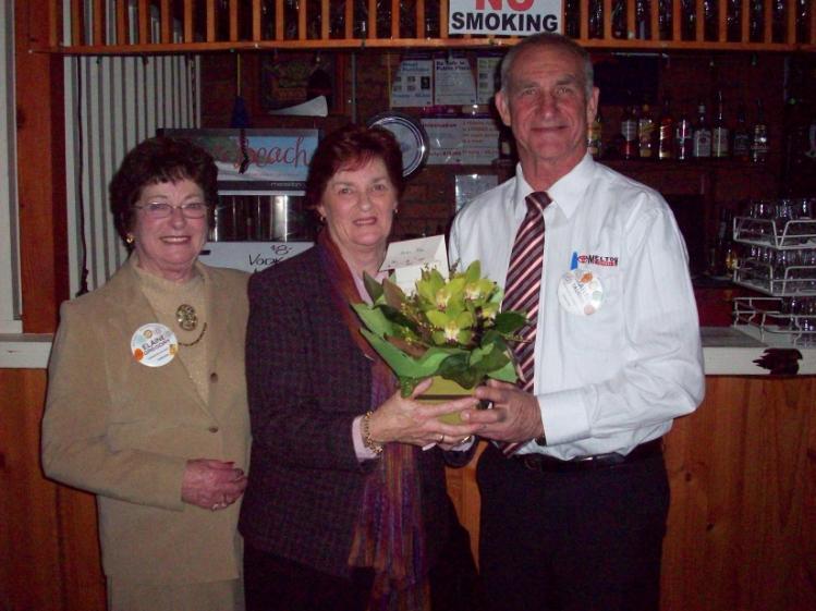 PP Martin formally presented Barbara with a gift from the Club and wished her well in her new life in Brisbane, at