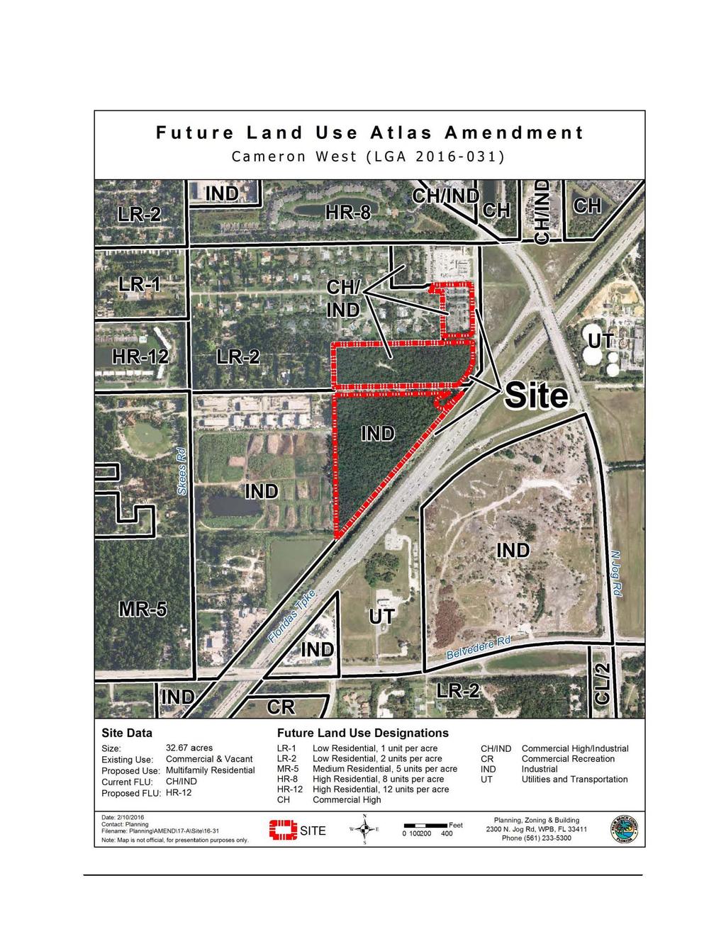 Future Land Use Atlas Amendment Cameron West (LGA 2016-031) Site Data Size: 32.