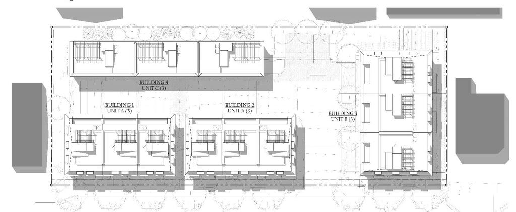 1124-1138 N. Stuart Street (SP #436 Ballston Oak Townhomes) Page 9 Site and Design: The applicant proposes to construct 12 units in four buildings on the subject site.