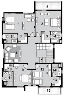 Grand Villa Ground Floor Plan Area: 190m 2 Grand Villa First Floor Plan Area: 191m 2 1-Entrance: 2.30 * 2.15 m 2-Reception: 11.46 * 8.125 m 3-Kitchen: 3.02 * 5.13 m 4-Bathroom: 3.12 * 1.