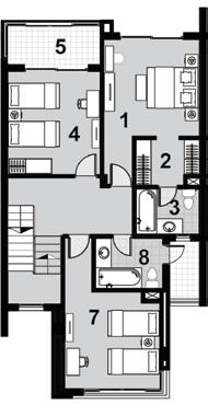 Townhouse Unit B-C l Middle Ground Floor Plan Area: 91m 2 Townhouse Unit B-C l Middle First Floor Plan Area: 102m 2 1- Entrance 1.53 * 2.05 m 2-Reception: 7.50 * 5.30 m 3-Kitchen: 3.75 * 3.