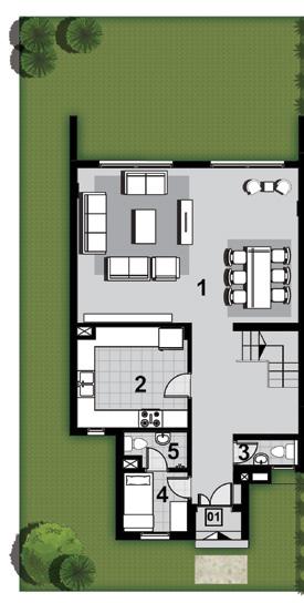 00 m 5- Bedroom Terrace: 3.50 * 1.45 m 6-Bedroom: 4.00 * 3.80 m 7-Bathroom: 3.50 * 2.00 m Total Area: 230m2 1.