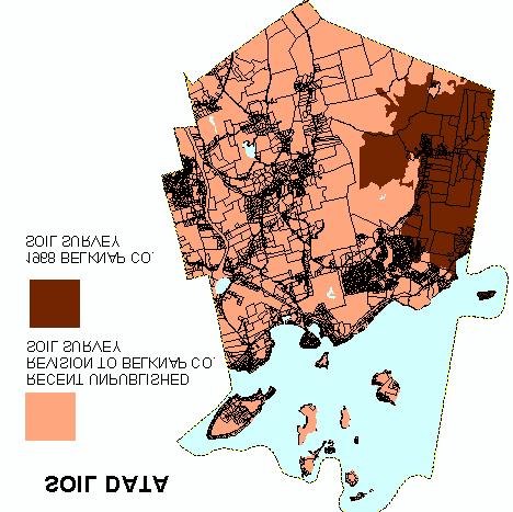 Many of the natural building constraint layers for the analysis could be derived from soil maps. Unfortunately, GIS soil data for Gilford was not available at the time of this analysis.