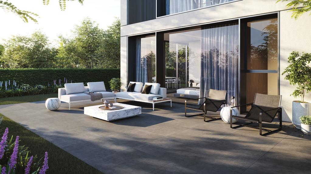 HARMONIOUS OUTDOOR LIVING Full-height doors on ground floor residences open out to generous paved courtyards for a seamless transition from inside to out.